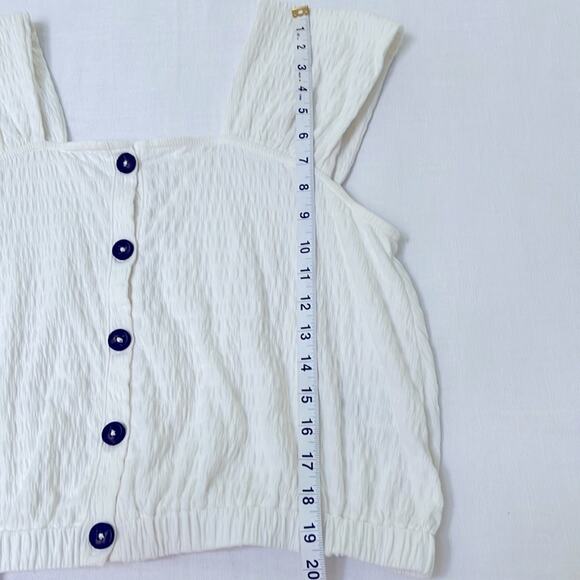 Madewell Crinkle-Knit Button Front Top Size M - Picture 7 of 8